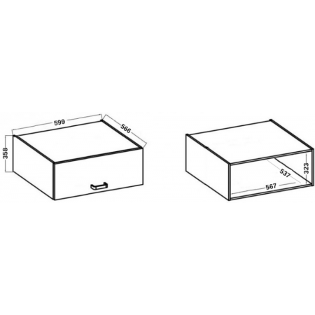 szafka kuchenna okapowa głęboka 60 cm CREMA 60 GU-36 1F